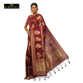 Kavvya Purple Soft & Lightweight Rapier Handloom Saree - KAVVYA